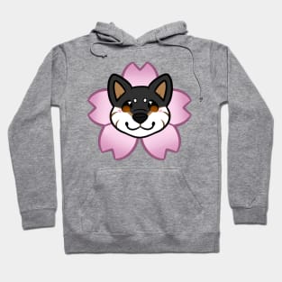 Sakura Shiba Inu - Black and Tan Hoodie